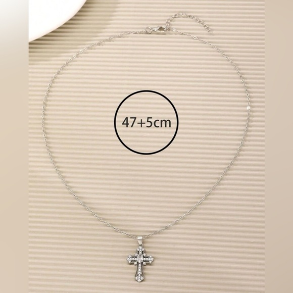Inlay Cross Pendant Necklace - Picture 3 of 5